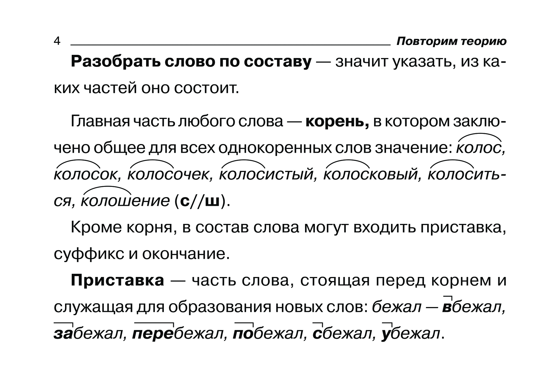 Хвойная части слова